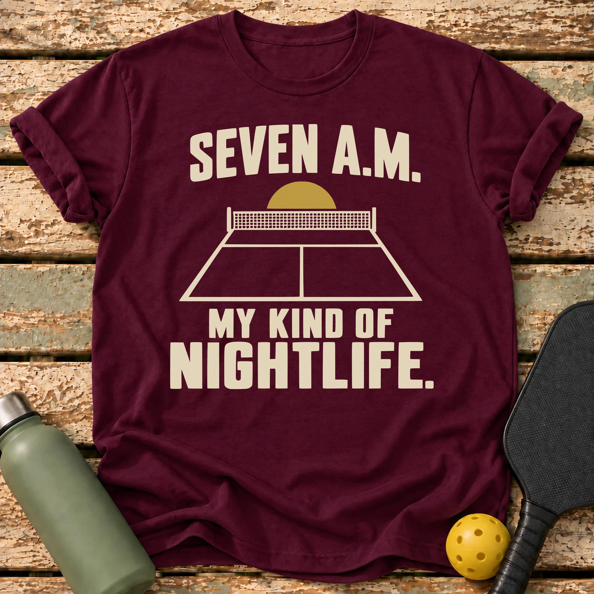 Seven AM Nightlife T-Shirt – Maroon