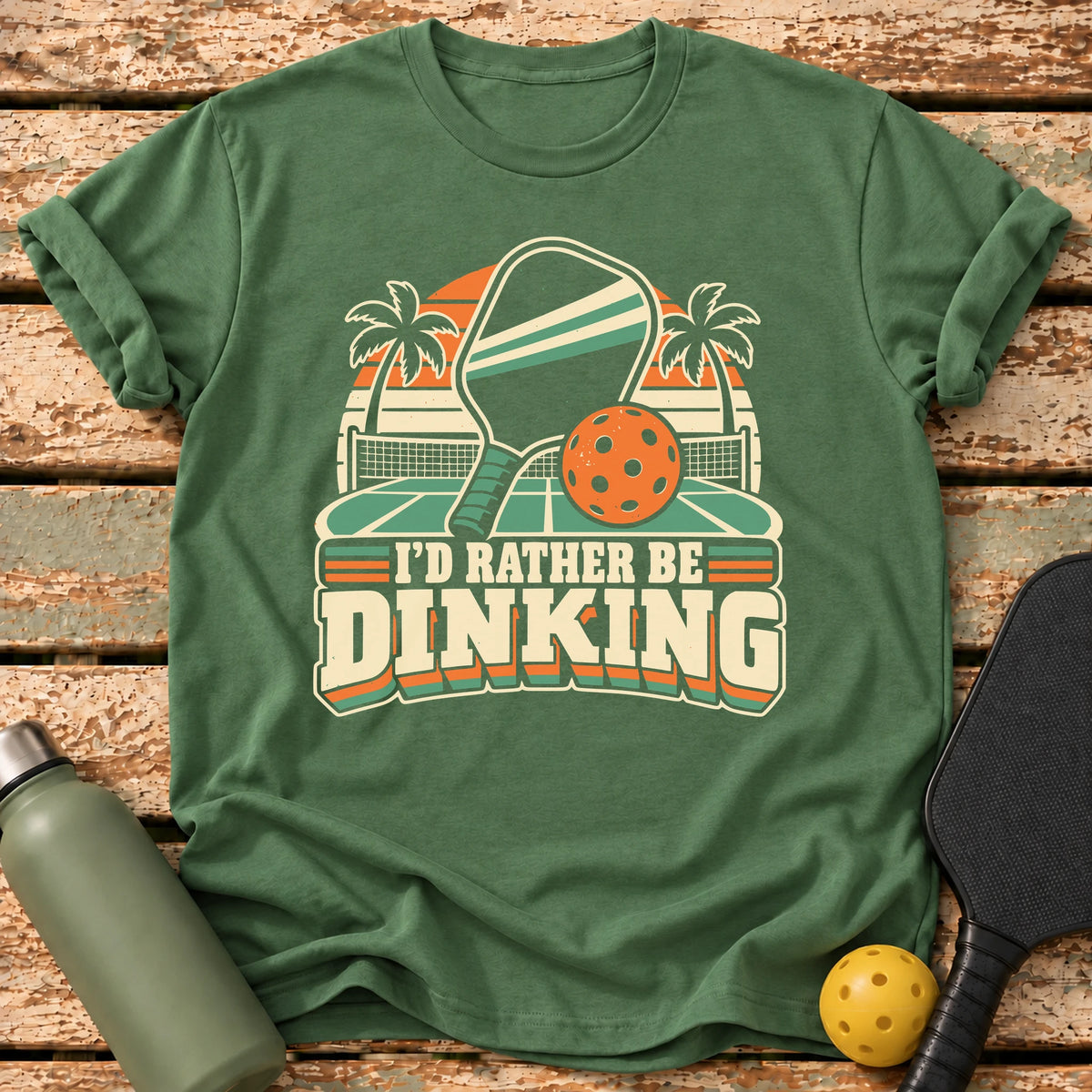 Rather Be Dinking T-Shirt – Military Green