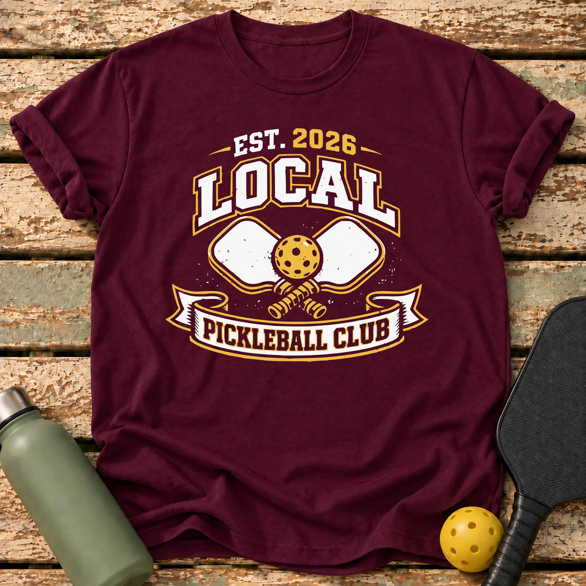 Local Pickleball Club T-Shirt – Maroon