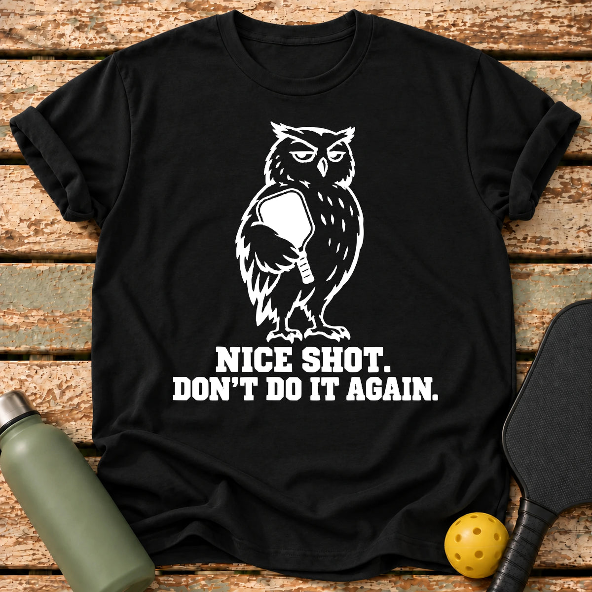 Nice Shot Owl T-Shirt – Black