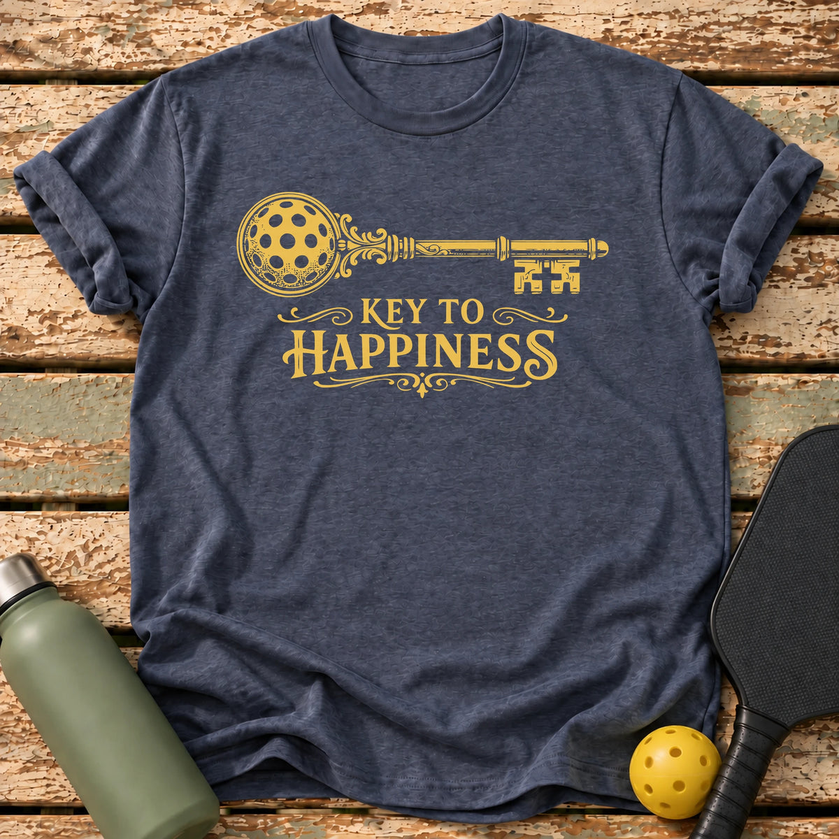 Key To Happiness T-Shirt – Heather Navy
