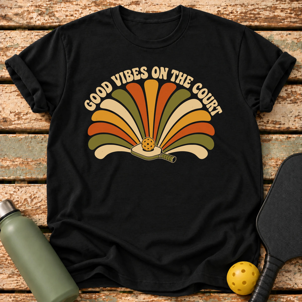 Good Vibes Court T-Shirt – Black