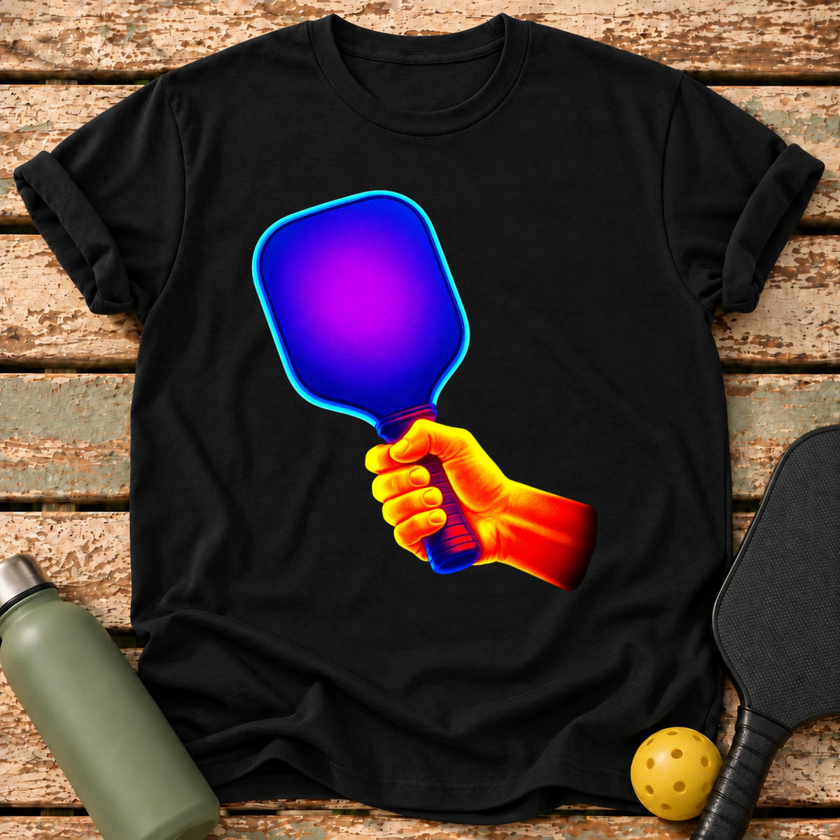 Neon Paddle T-Shirt – Black