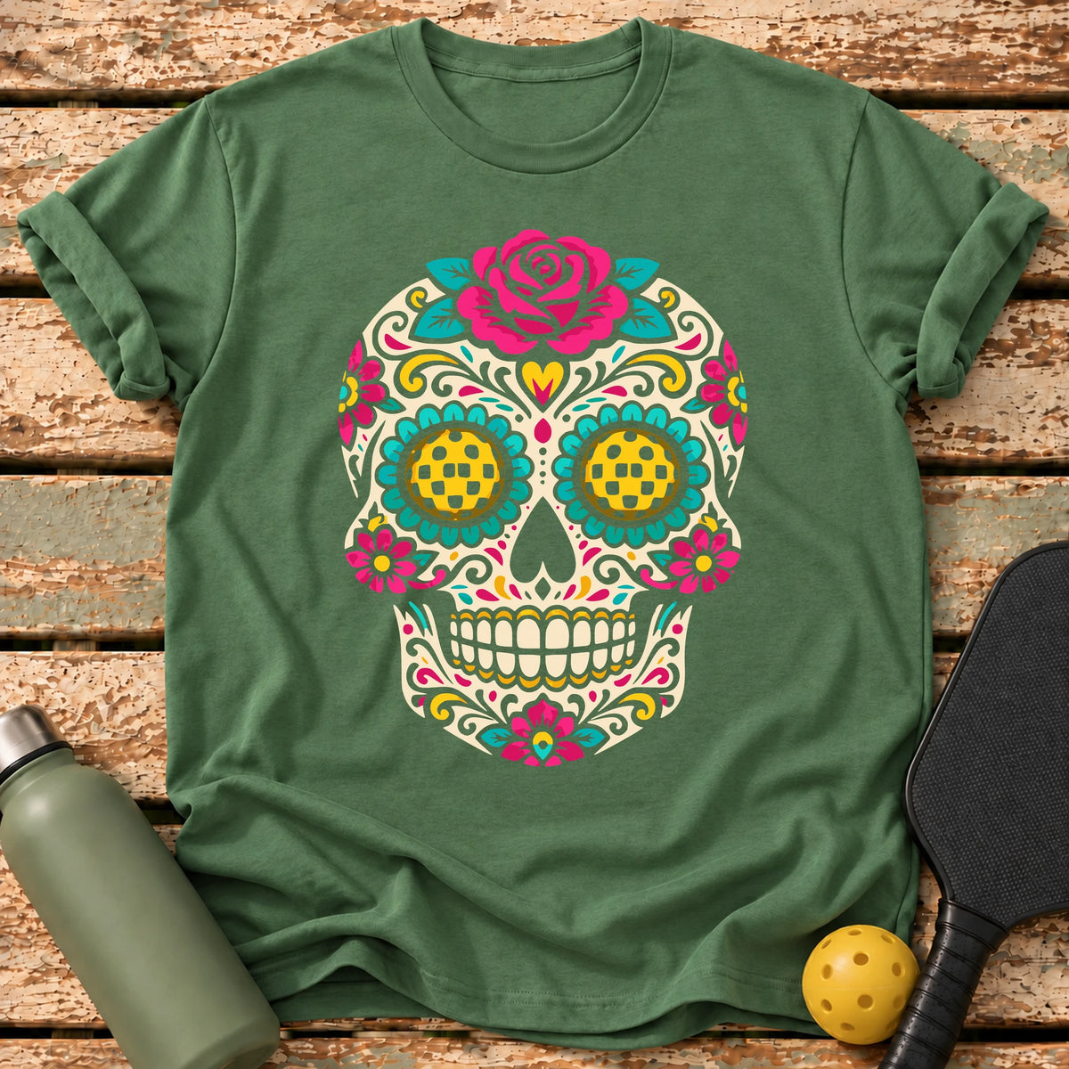 Sugar Skull T-Shirt – Military Green