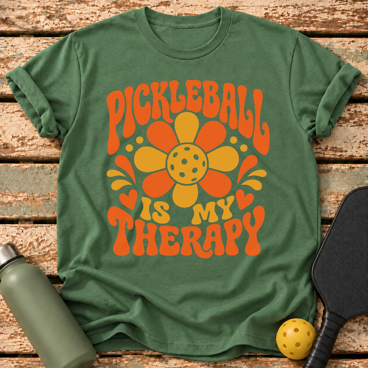 Groovy Therapy T-Shirt – Military Green