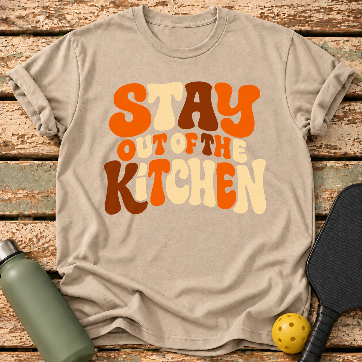 Groovy Kitchen T-Shirt – Sand