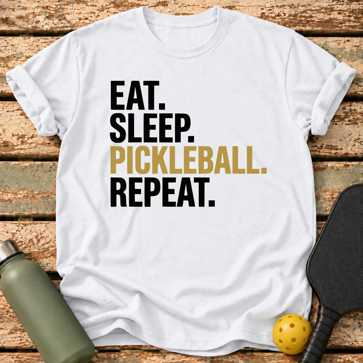 Eat Sleep Pickleball T-Shirt – White