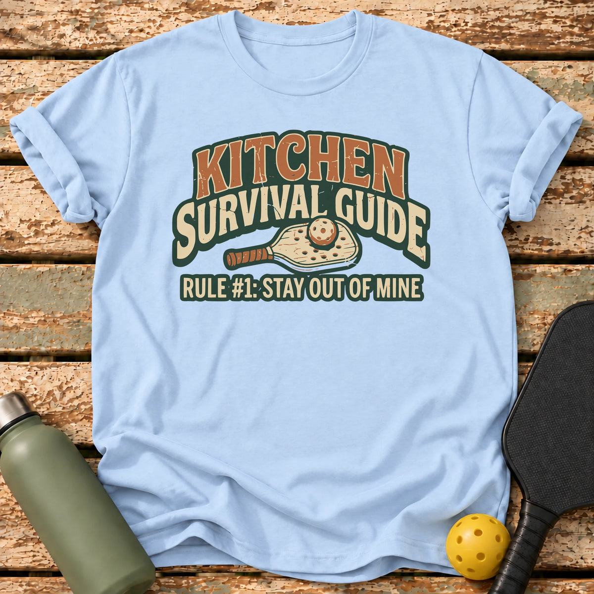 Kitchen Survival Guide T-Shirt – Light Blue