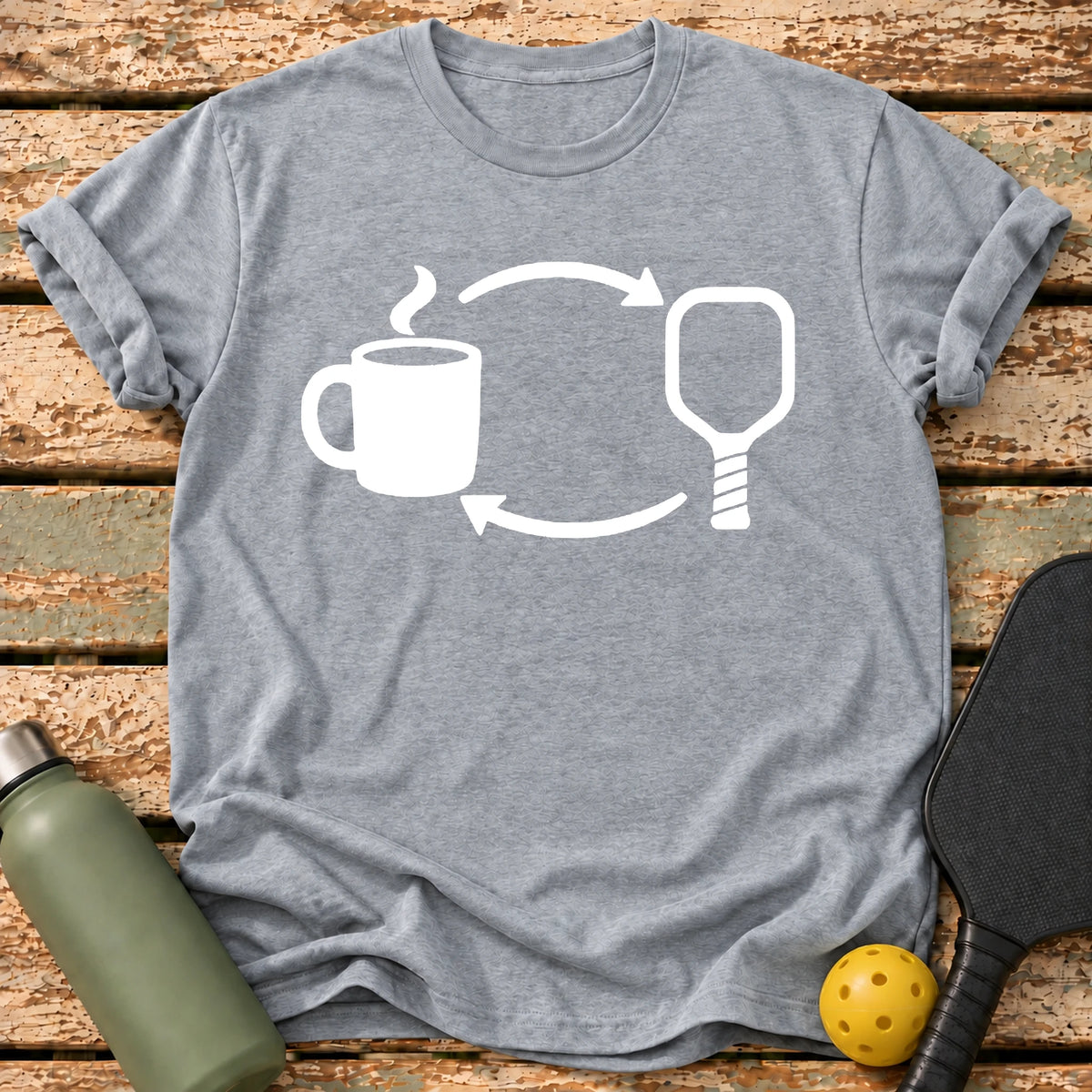 Coffee Paddle Cycle T-Shirt – Sport Grey
