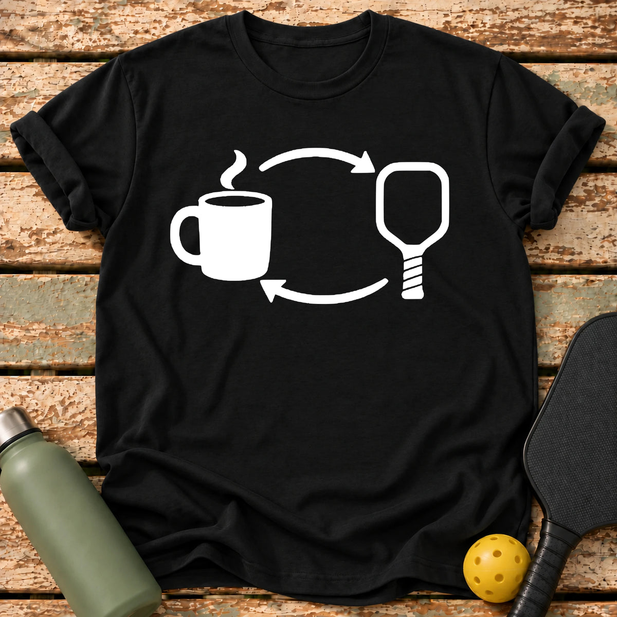 Coffee Paddle Cycle T-Shirt – Black