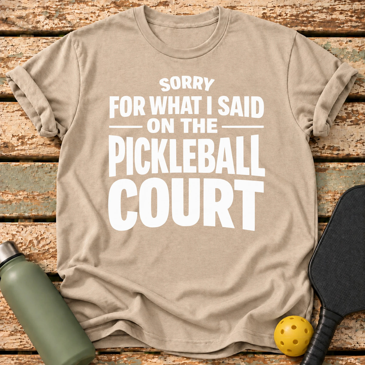 Sorry Court Talk T-Shirt – Sand
