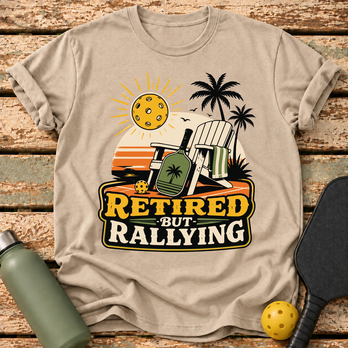 Retired But Rallying T-Shirt – Sand