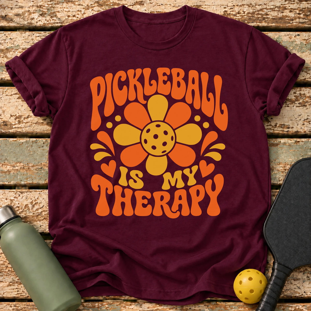 Groovy Therapy T-Shirt – Maroon