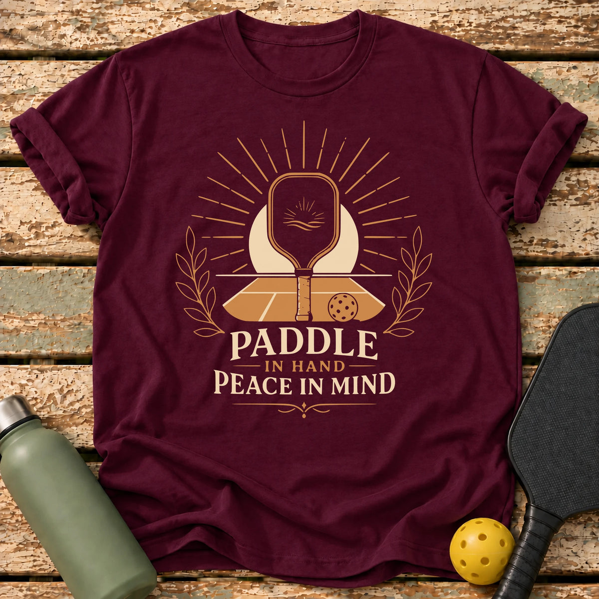 Paddle In Hand T-Shirt – Maroon