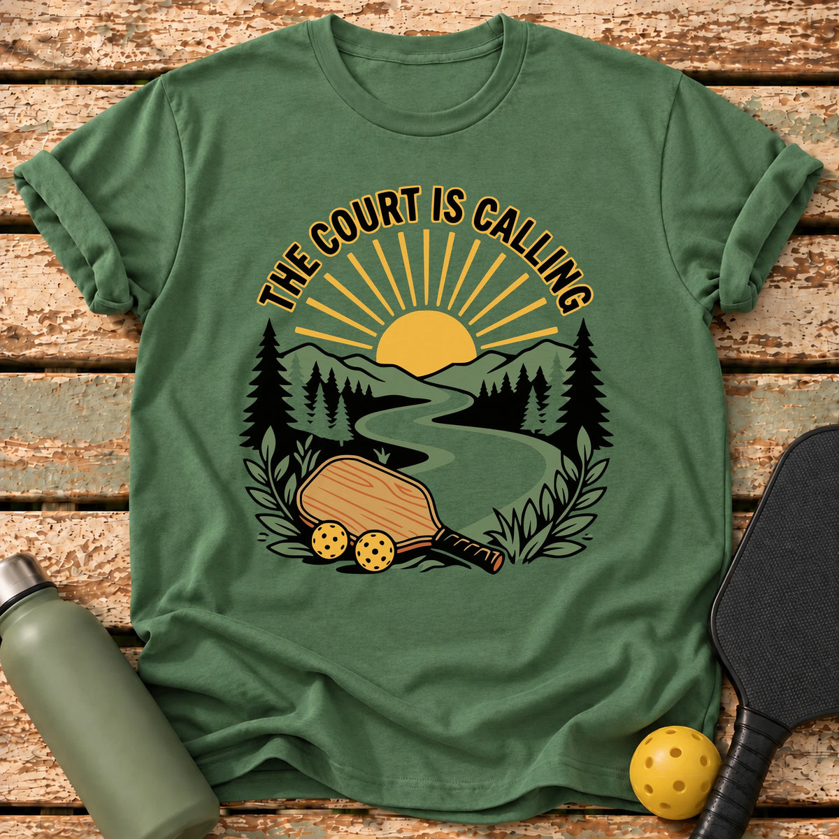 Court Sunrise T-Shirt – Military Green