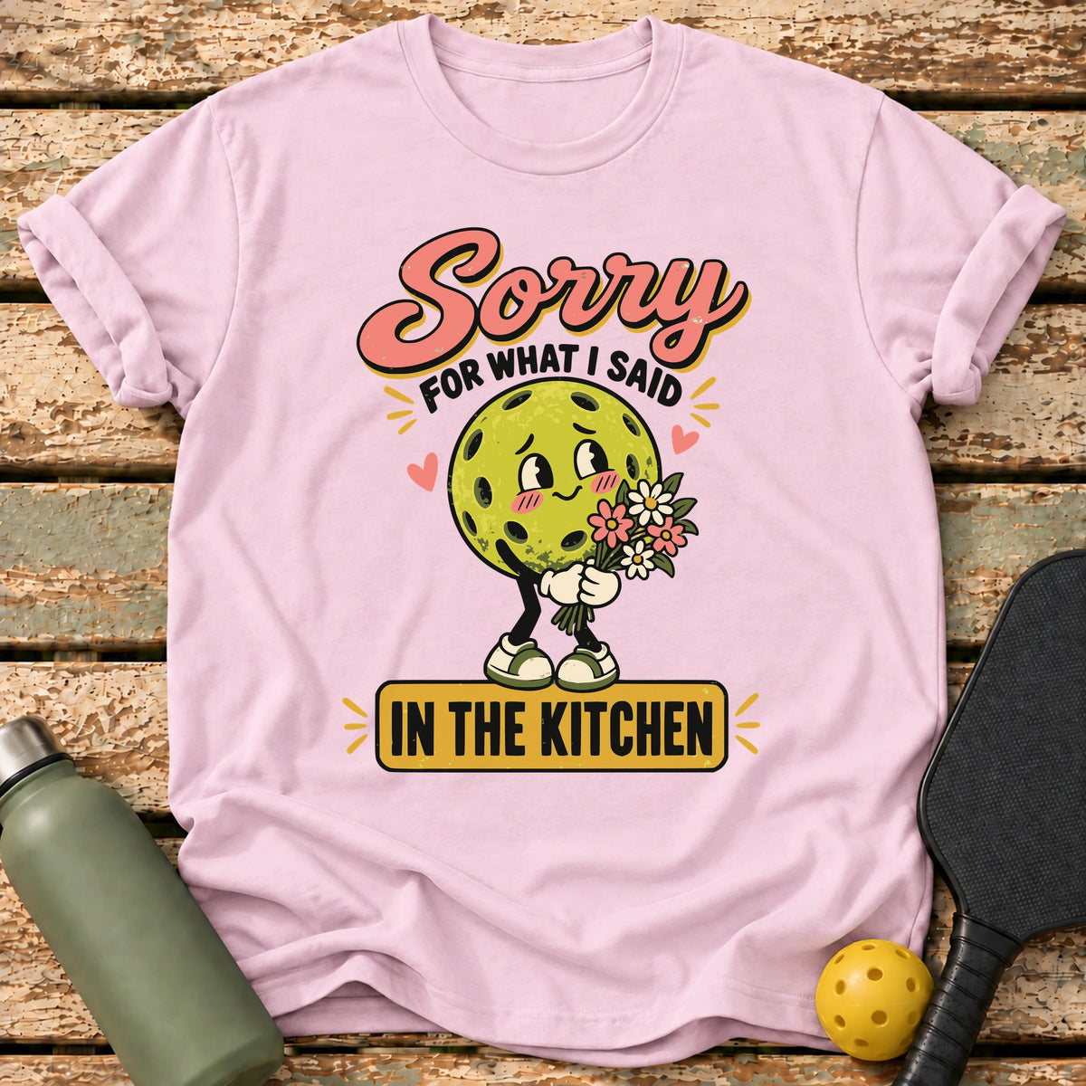Sorry Kitchen T-Shirt – Light Pink