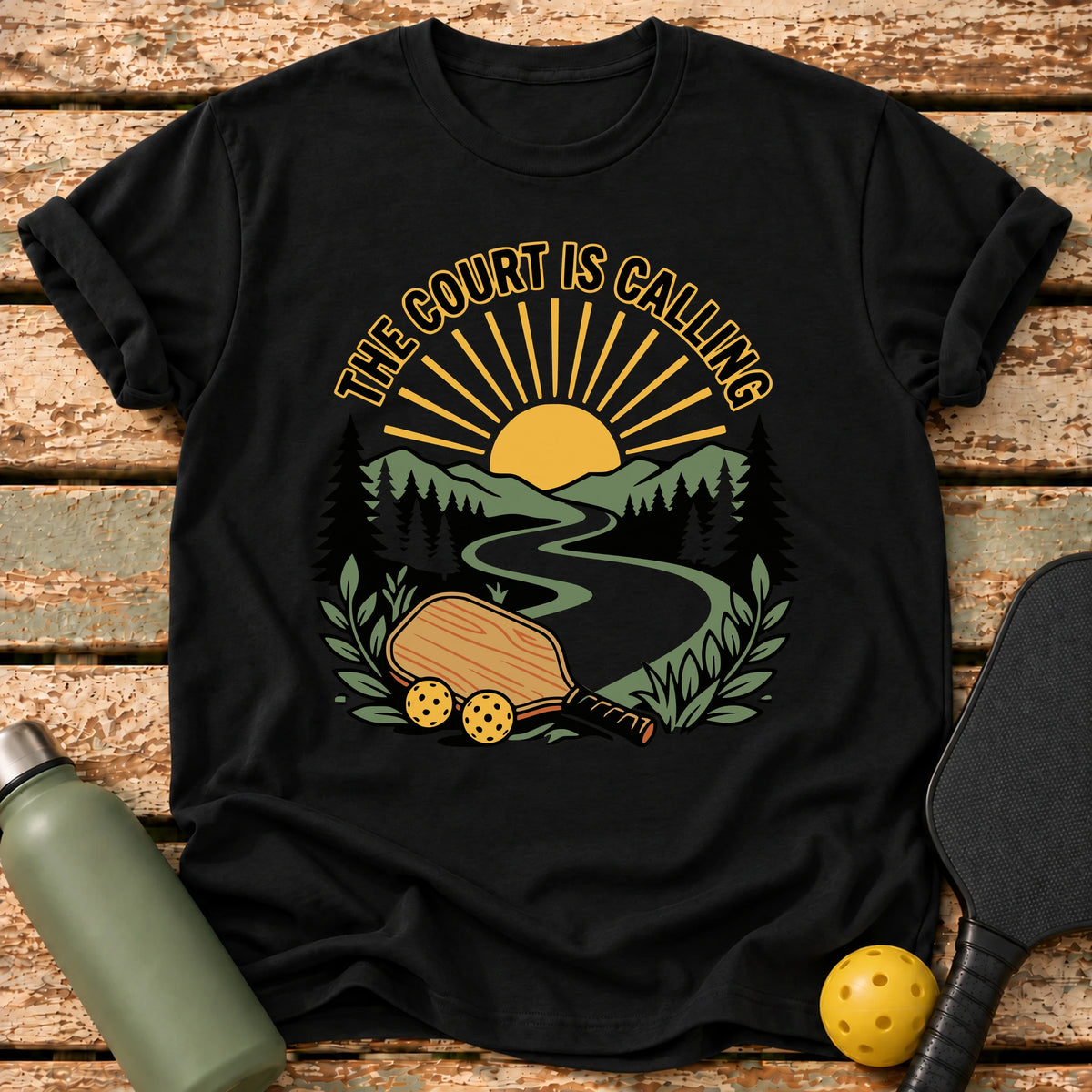 Court Sunrise T-Shirt – Black