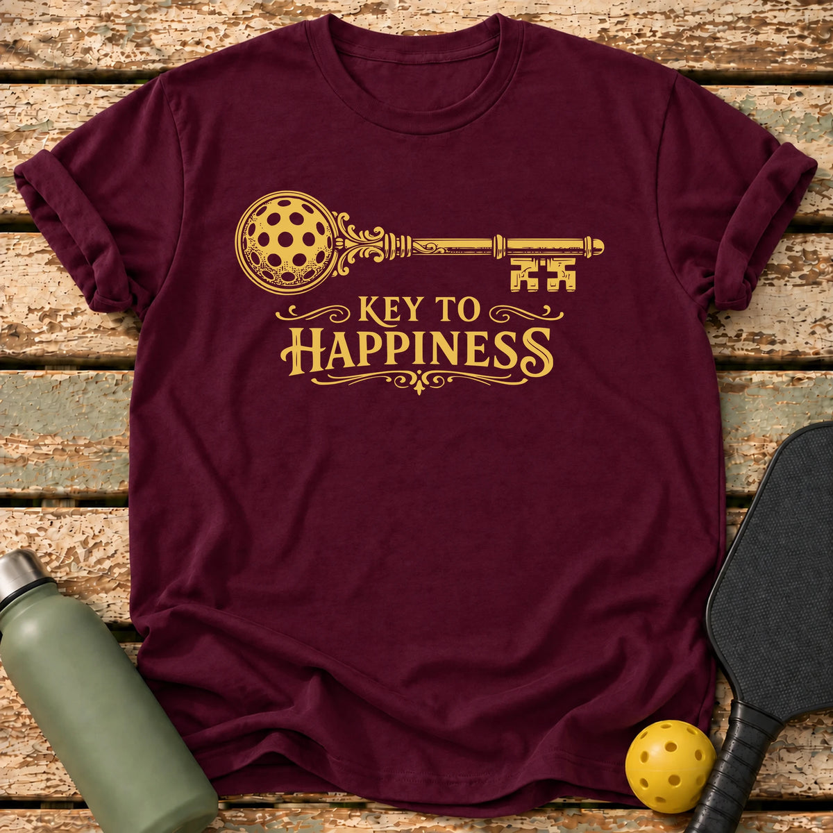 Key To Happiness T-Shirt – Maroon