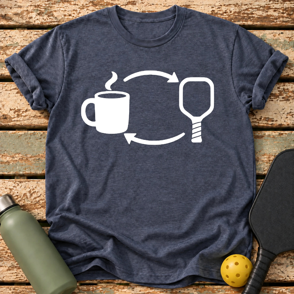 Coffee Paddle Cycle T-Shirt – Heather Navy