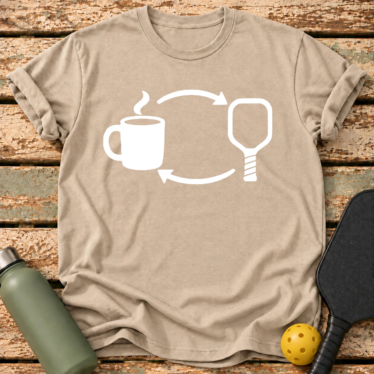 Coffee Paddle Cycle T-Shirt – Sand