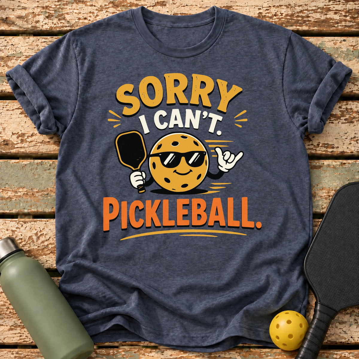 Sorry I Can't T-Shirt – Heather Navy