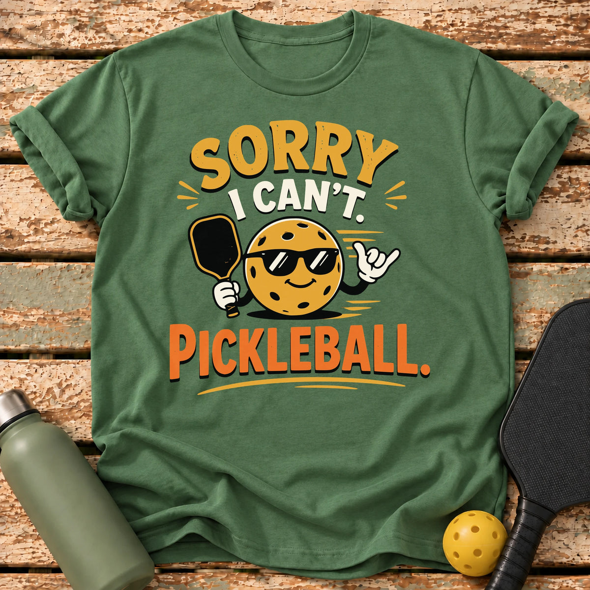 Sorry I Can't T-Shirt – Military Green