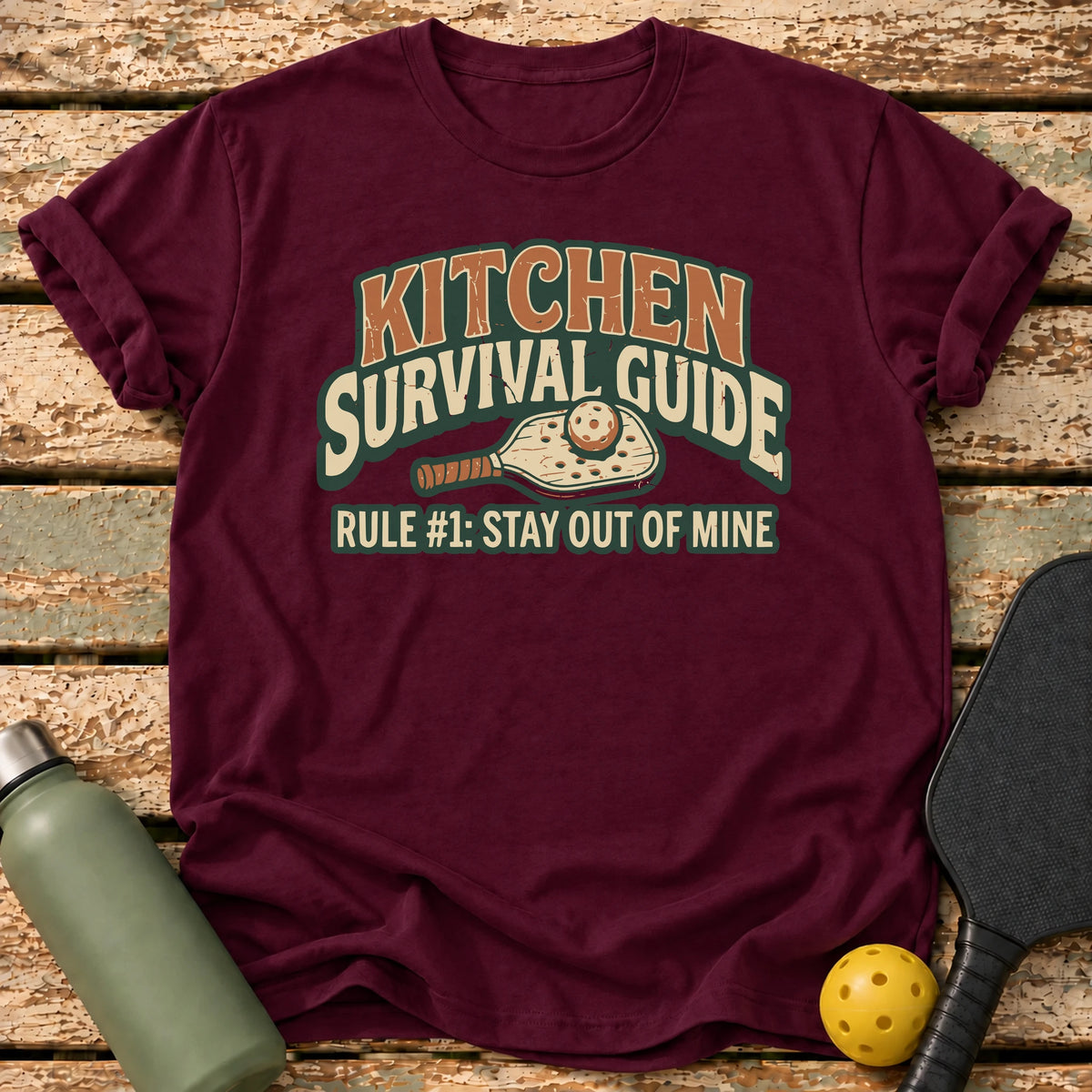 Kitchen Survival Guide T-Shirt – Maroon