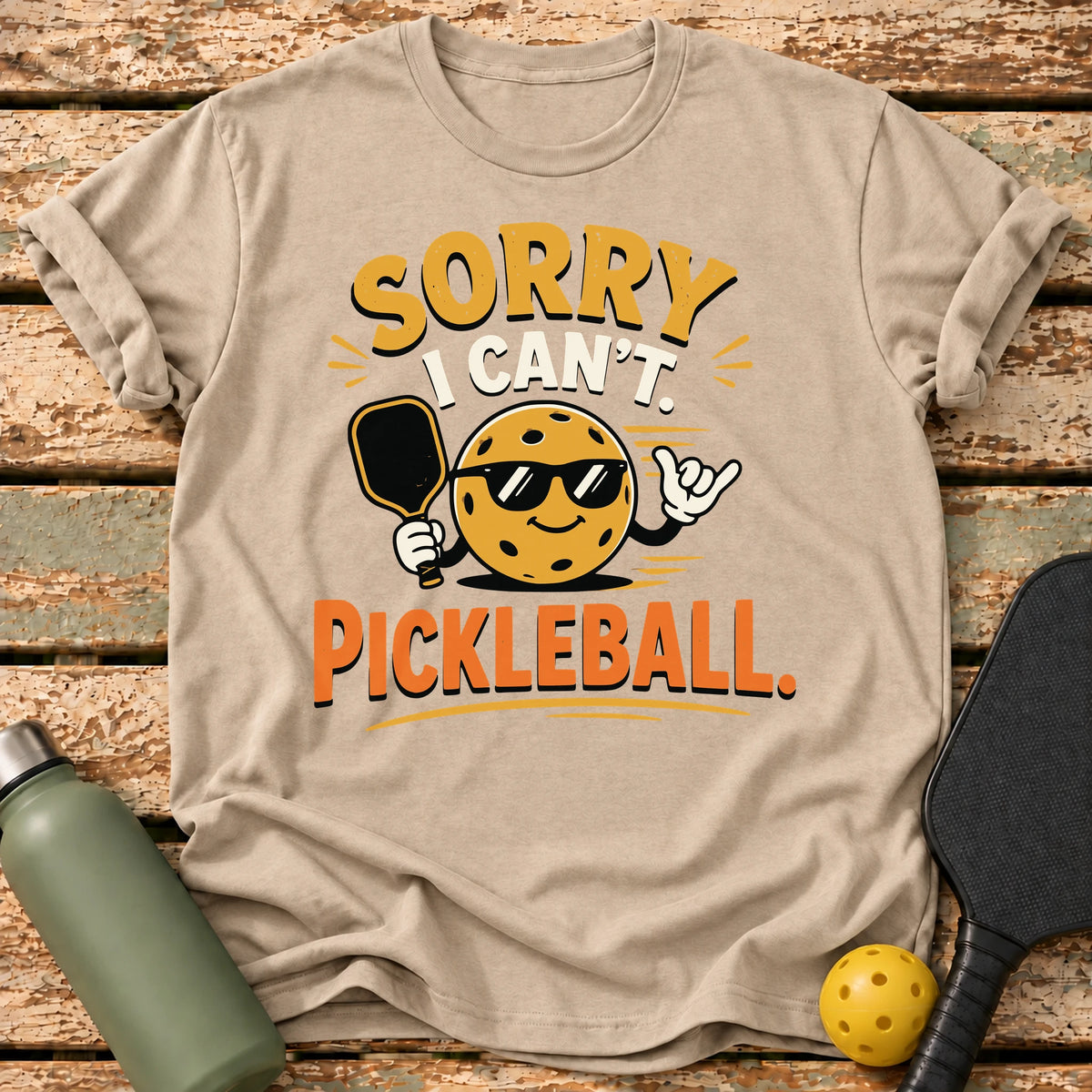 Sorry I Can't T-Shirt – Sand