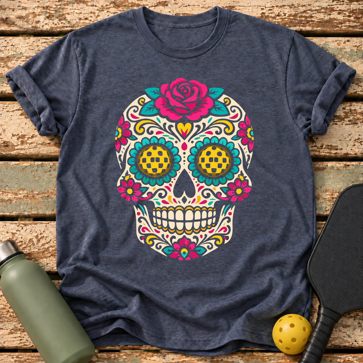 Sugar Skull T-Shirt – Heather Navy