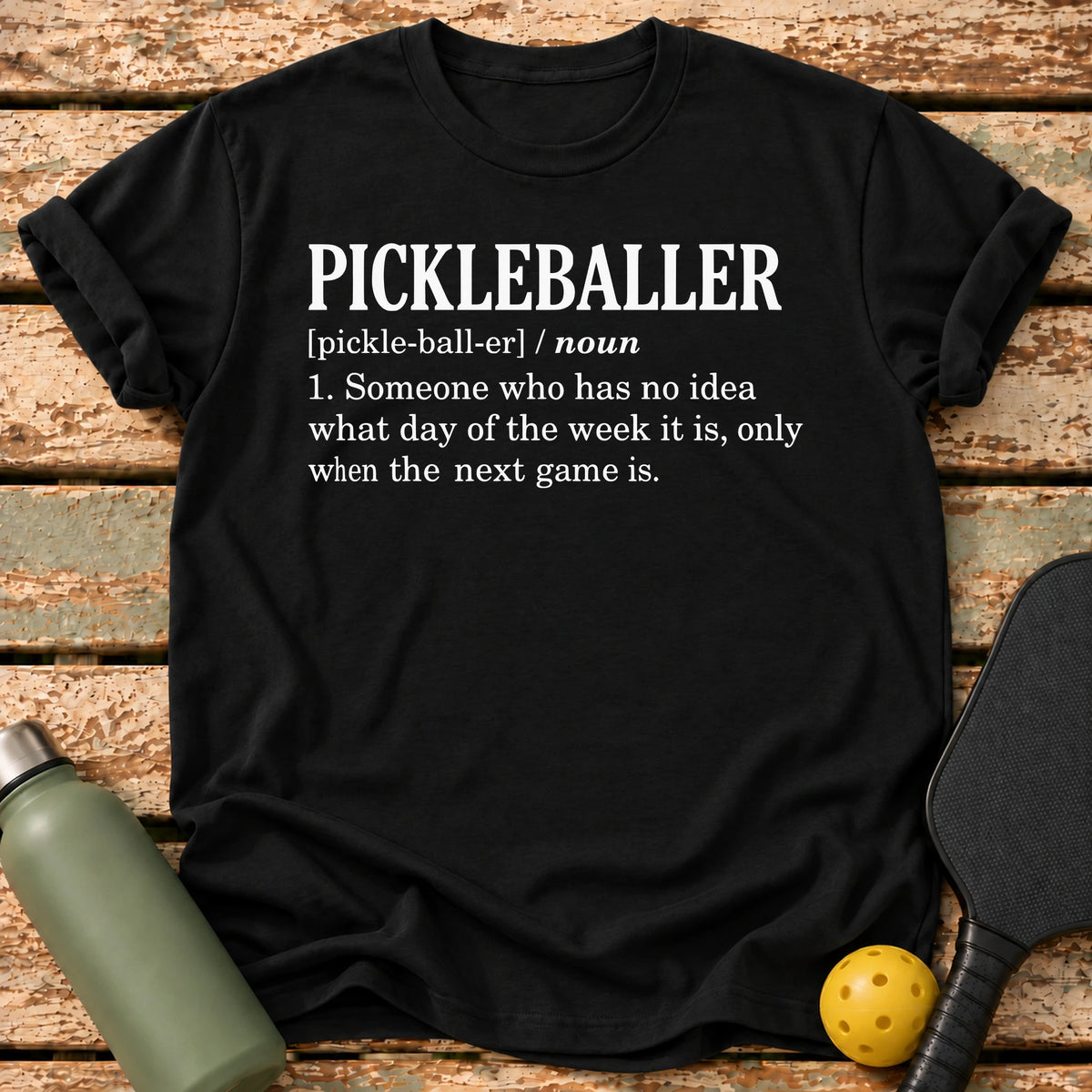 Pickleballer Definition T-Shirt – Black