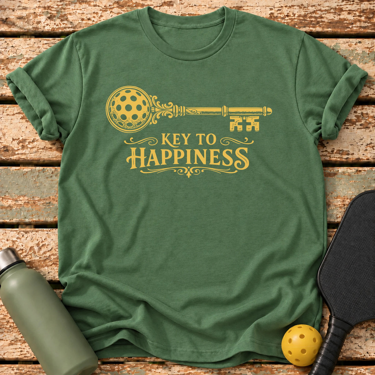 Key To Happiness T-Shirt – Military Green