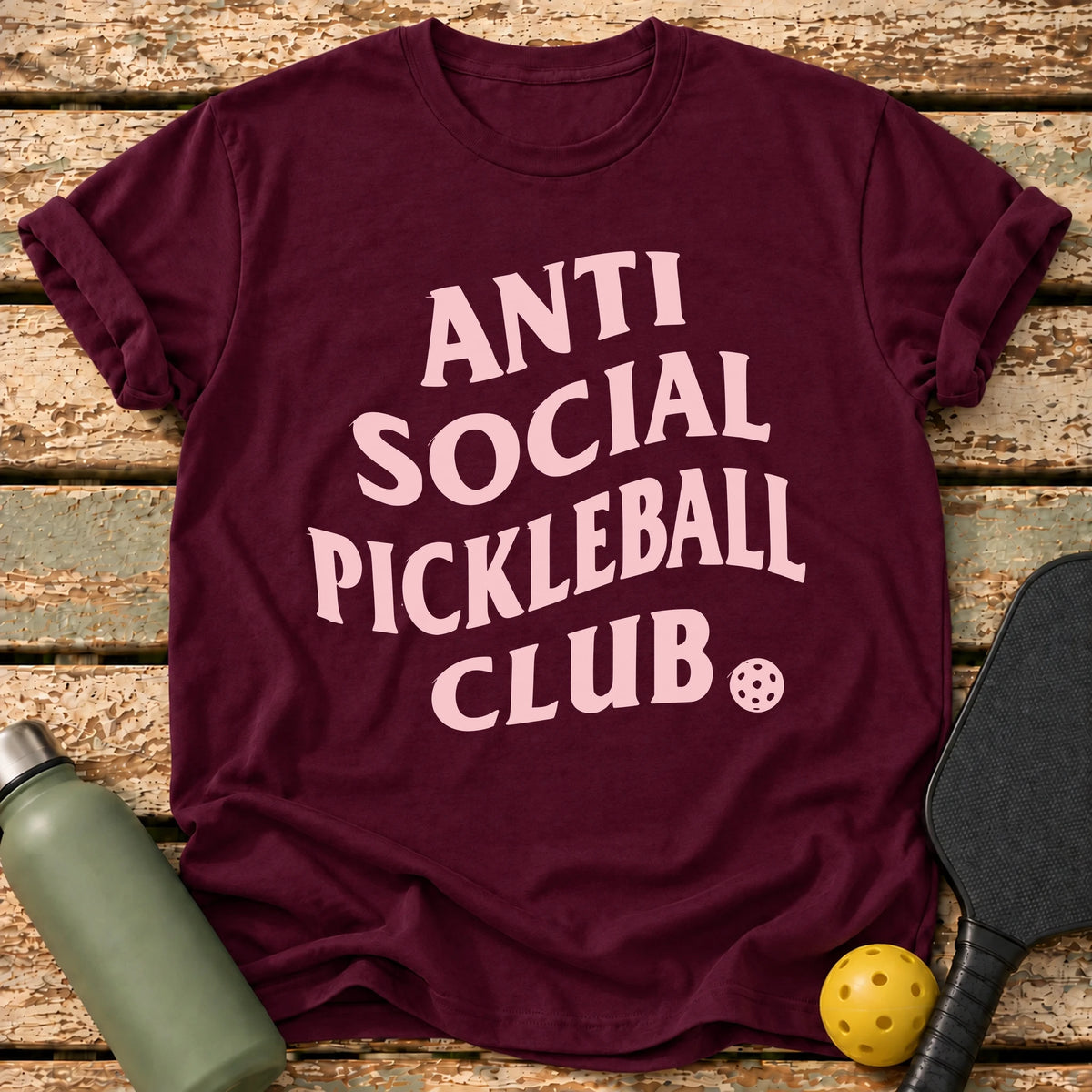 Antisocial Club T-Shirt – Maroon