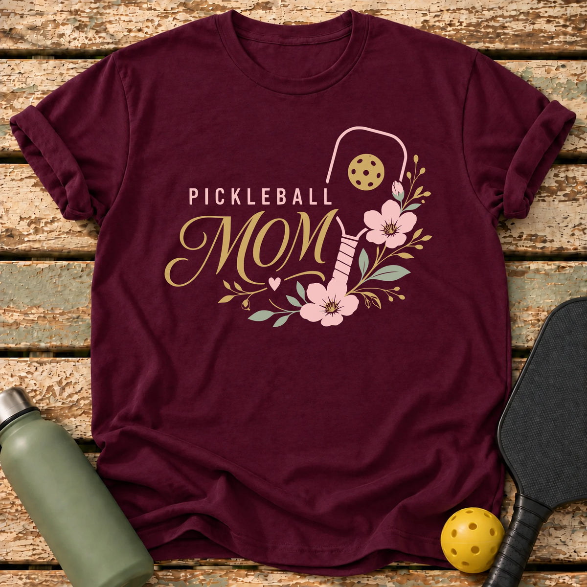 Floral Mom T-Shirt – Maroon
