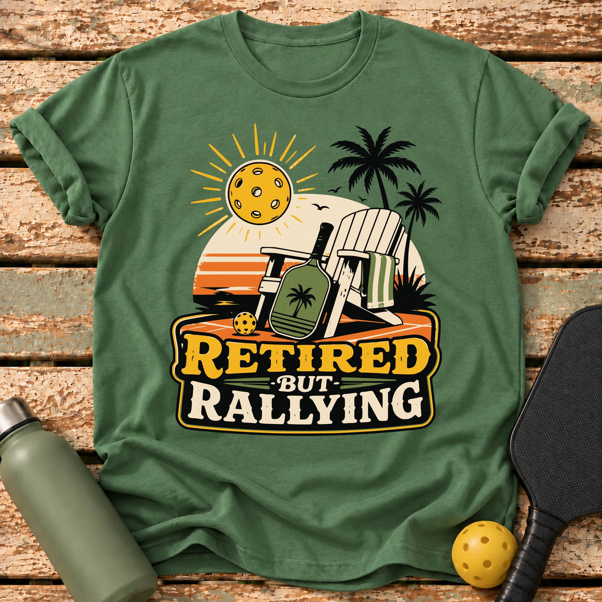 Retired But Rallying T-Shirt – Military Green