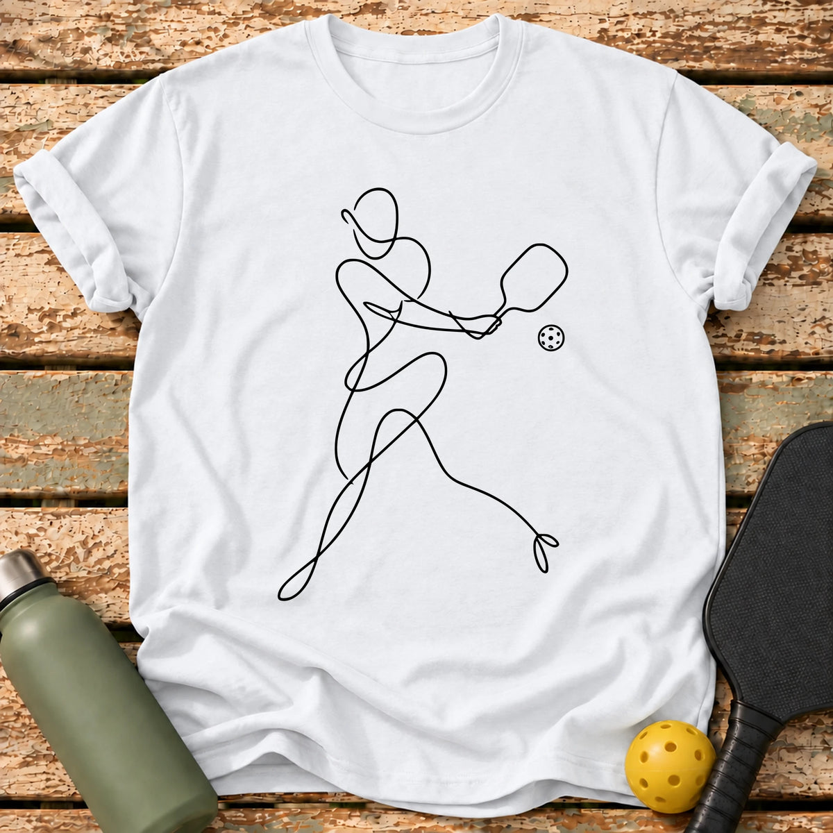 Line Art Player T-Shirt – White