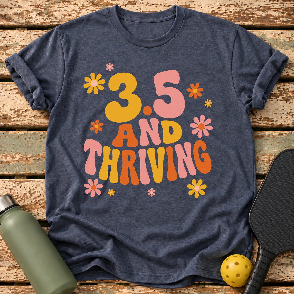 3.5 And Thriving T-Shirt – Heather Navy
