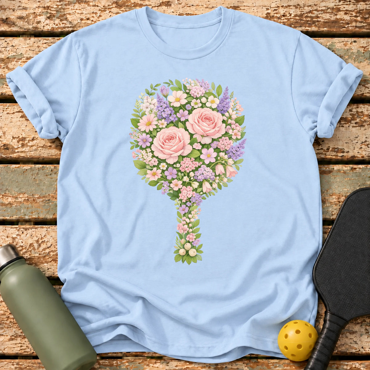Floral Paddle T-Shirt – Light Blue